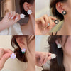1 Pair Sweet Heart Shape Rose Flower Inlay Imitation Pearl Alloy Rhinestones Earrings