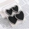 1 Pair Sweet Heart Shape Seed Bead Drop Earrings