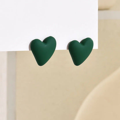 1 Pair Sweet Heart Shape Spray Paint Arylic Ear Studs