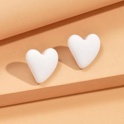 1 Pair Sweet Heart Shape Spray Paint Arylic Ear Studs