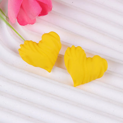 1 Pair Sweet Heart Shape Spray Paint Arylic Ear Studs