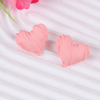 1 Pair Sweet Heart Shape Spray Paint Arylic Ear Studs