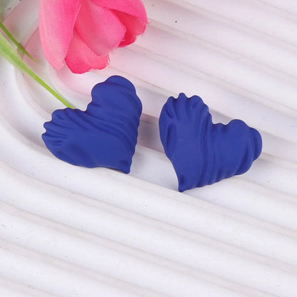 1 Pair Sweet Heart Shape Spray Paint Arylic Ear Studs