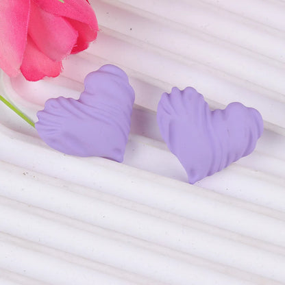 1 Pair Sweet Heart Shape Spray Paint Arylic Ear Studs