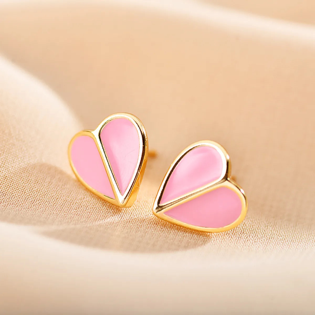 1 Pair Sweet Heart Shape Stainless Steel Plating Gold Plated Ear Studs