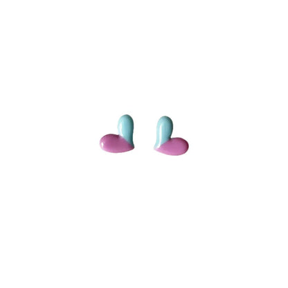 1 Pair Sweet Heart Shape Stoving Varnish Resin Ear Studs