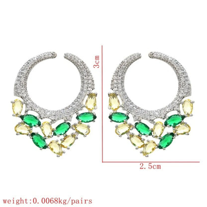 1 Pair Sweet Horns Plating Inlay Copper Zircon White Gold Plated Ear Studs