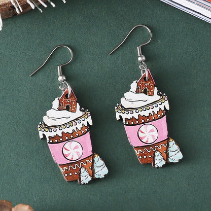 1 Pair Sweet Ice Cream Wood Drop Earrings