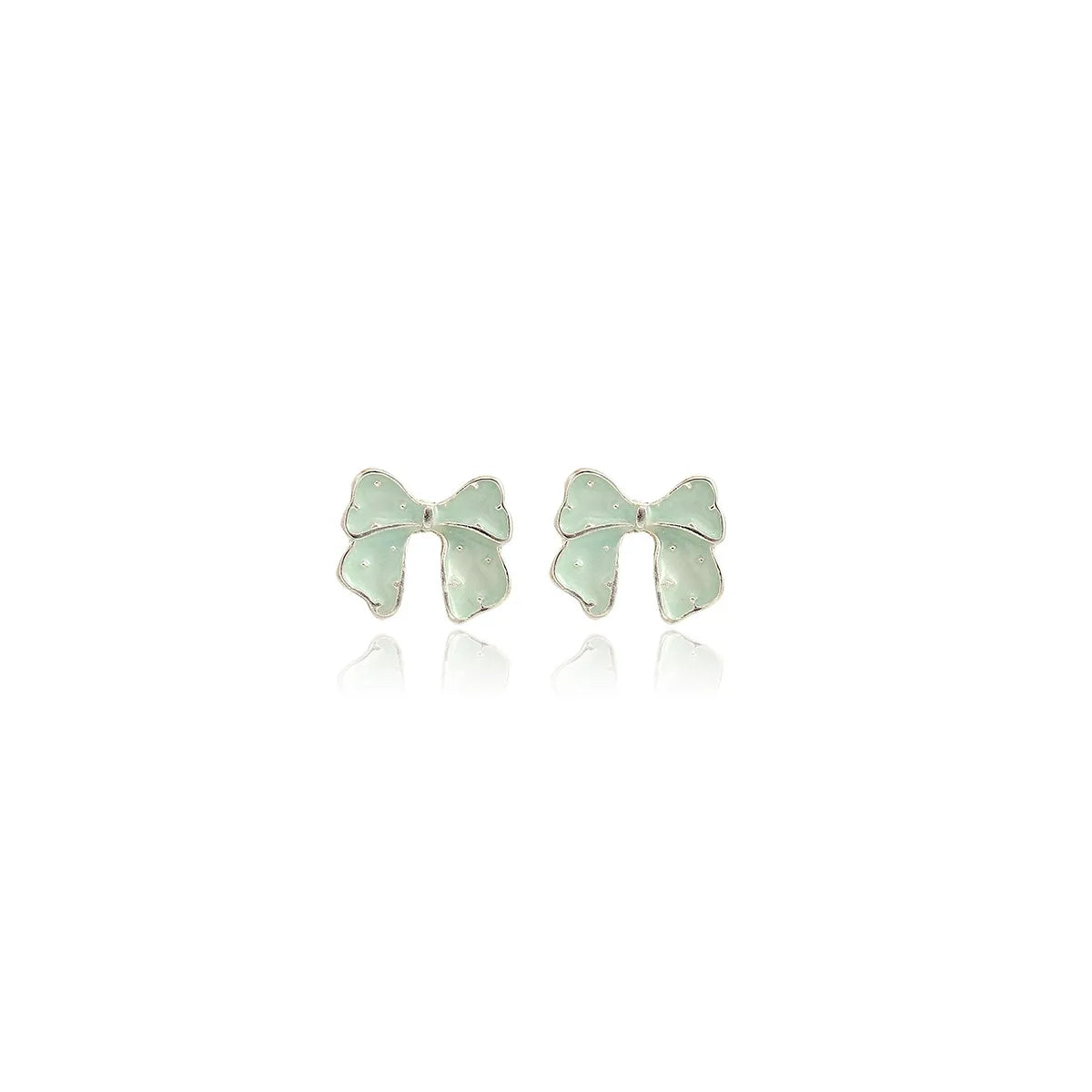 1 Pair Sweet IG Style Bow Knot Enamel Zinc Alloy Ear Studs