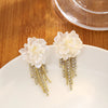 1 Pair Sweet IG Style Flower Tassel Inlay Zinc Alloy Rhinestones Drop Earrings