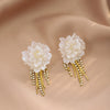 1 Pair Sweet IG Style Flower Tassel Inlay Zinc Alloy Rhinestones Drop Earrings