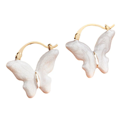 1 Pair Sweet Korean Style Butterfly Plating Alloy Resin Earrings