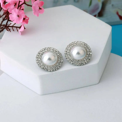 1 Pair Sweet Korean Style Flower Plating Alloy Earrings