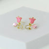 1 Pair Sweet Korean Style Flower Plating Alloy Earrings