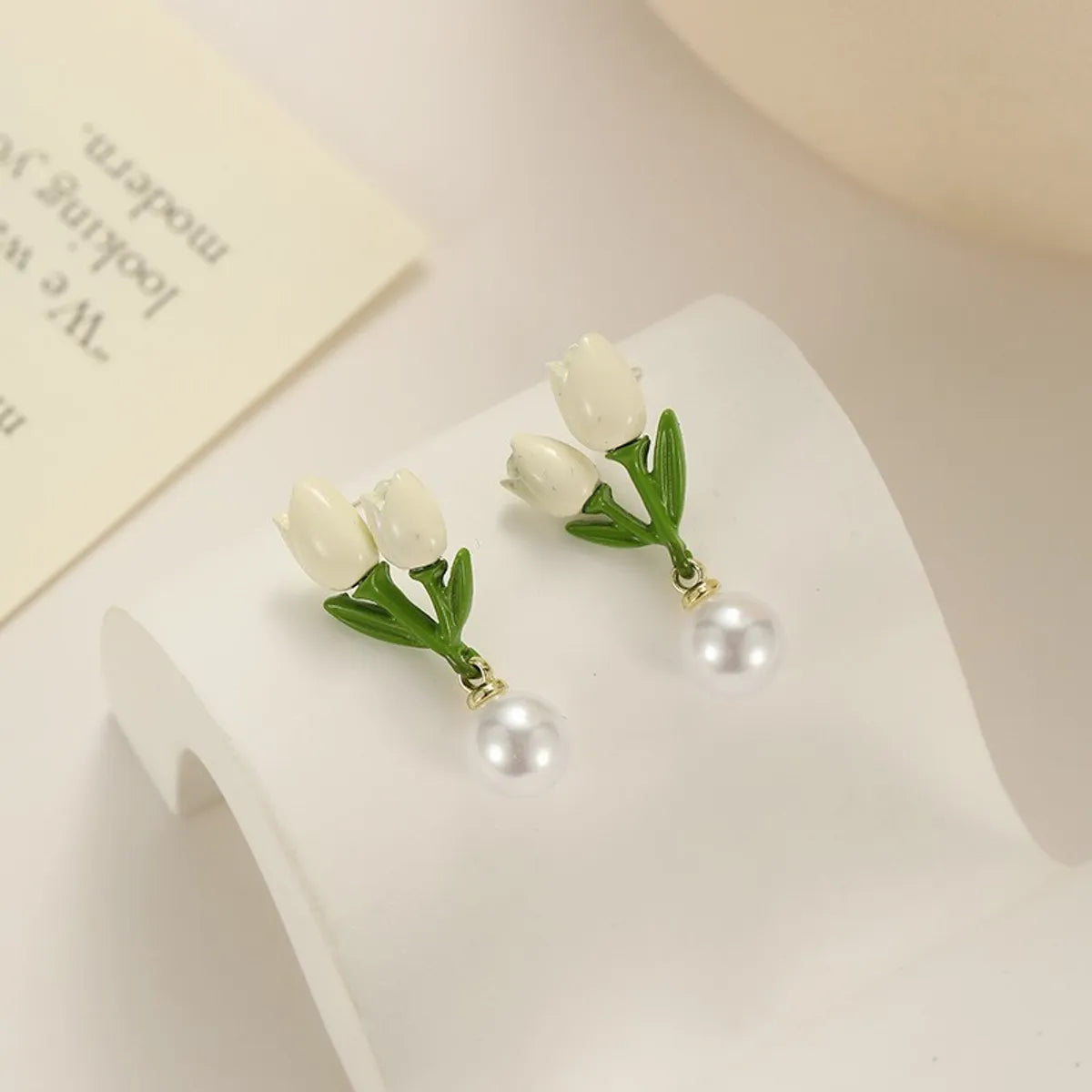 1 Pair Sweet Korean Style Flower Plating Alloy Earrings