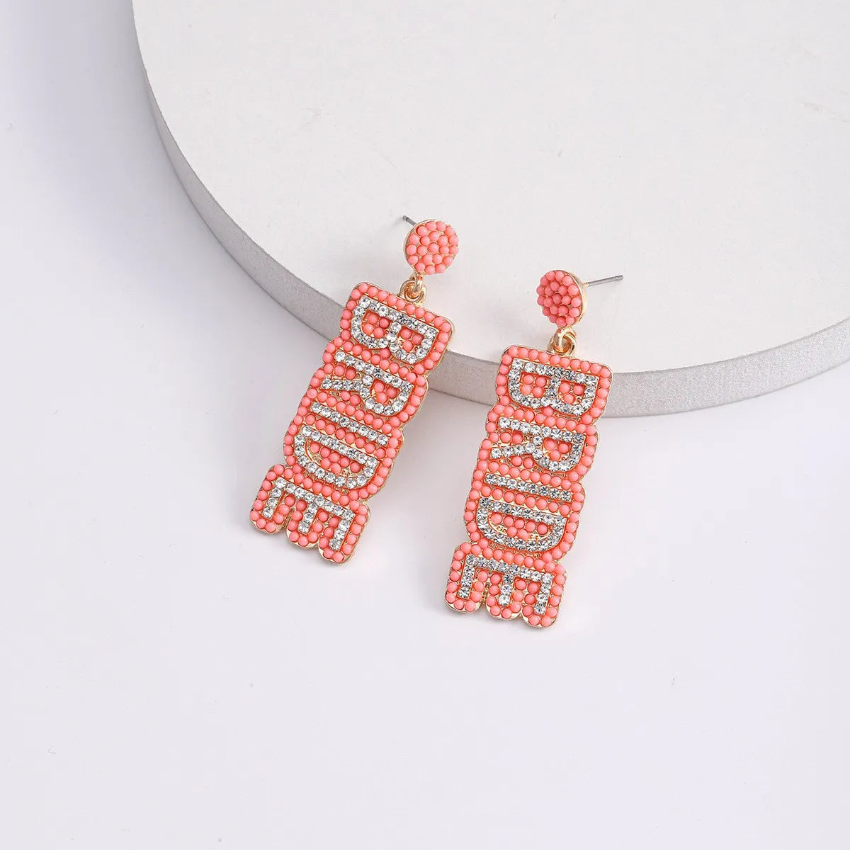 1 Pair Sweet Letter Alloy Seed Bead Huichol Earrings Drop Earrings