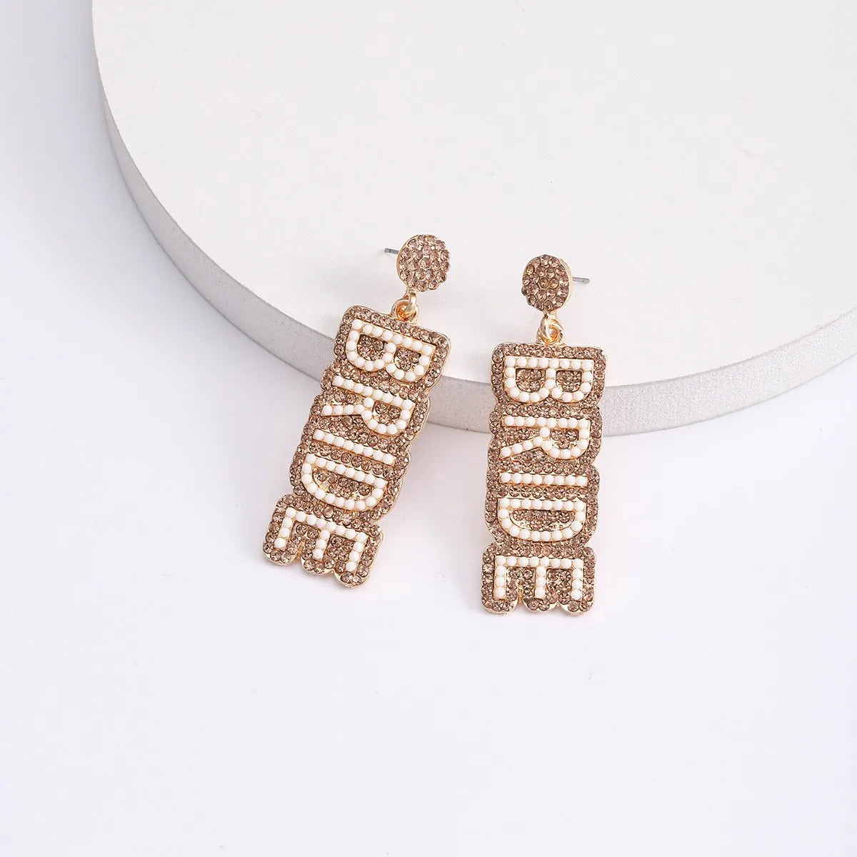 1 Pair Sweet Letter Alloy Seed Bead Huichol Earrings Drop Earrings