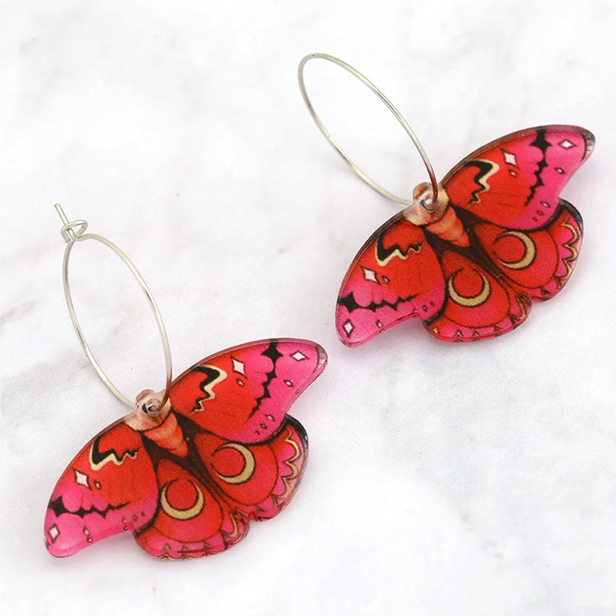 1 Pair Sweet Multicolor Butterfly Arylic Drop Earrings