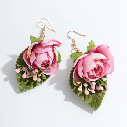 1 Pair Sweet Pastoral Flower Drop Earrings