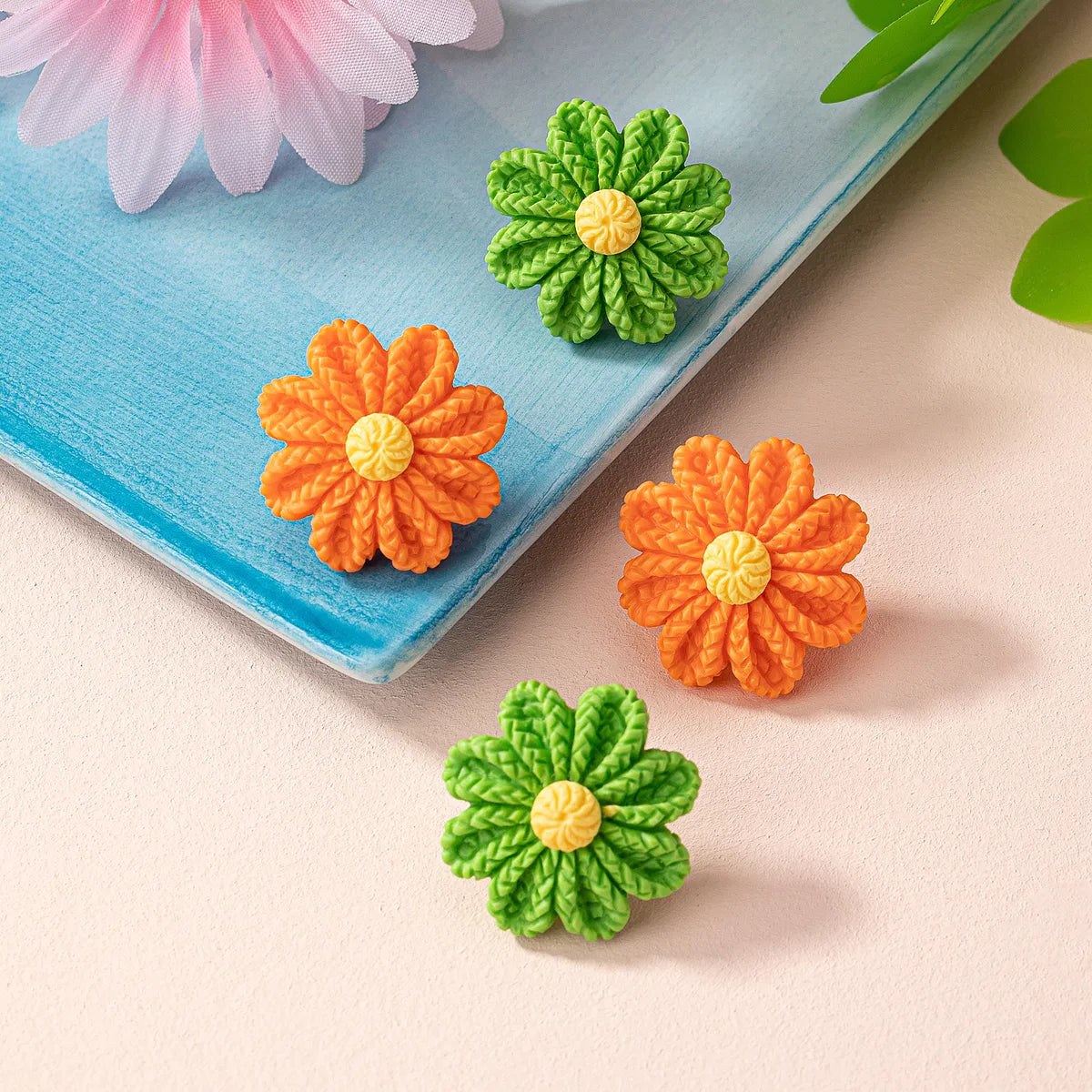 1 Pair Sweet Pastoral Flower Flowers Arylic Ear Studs