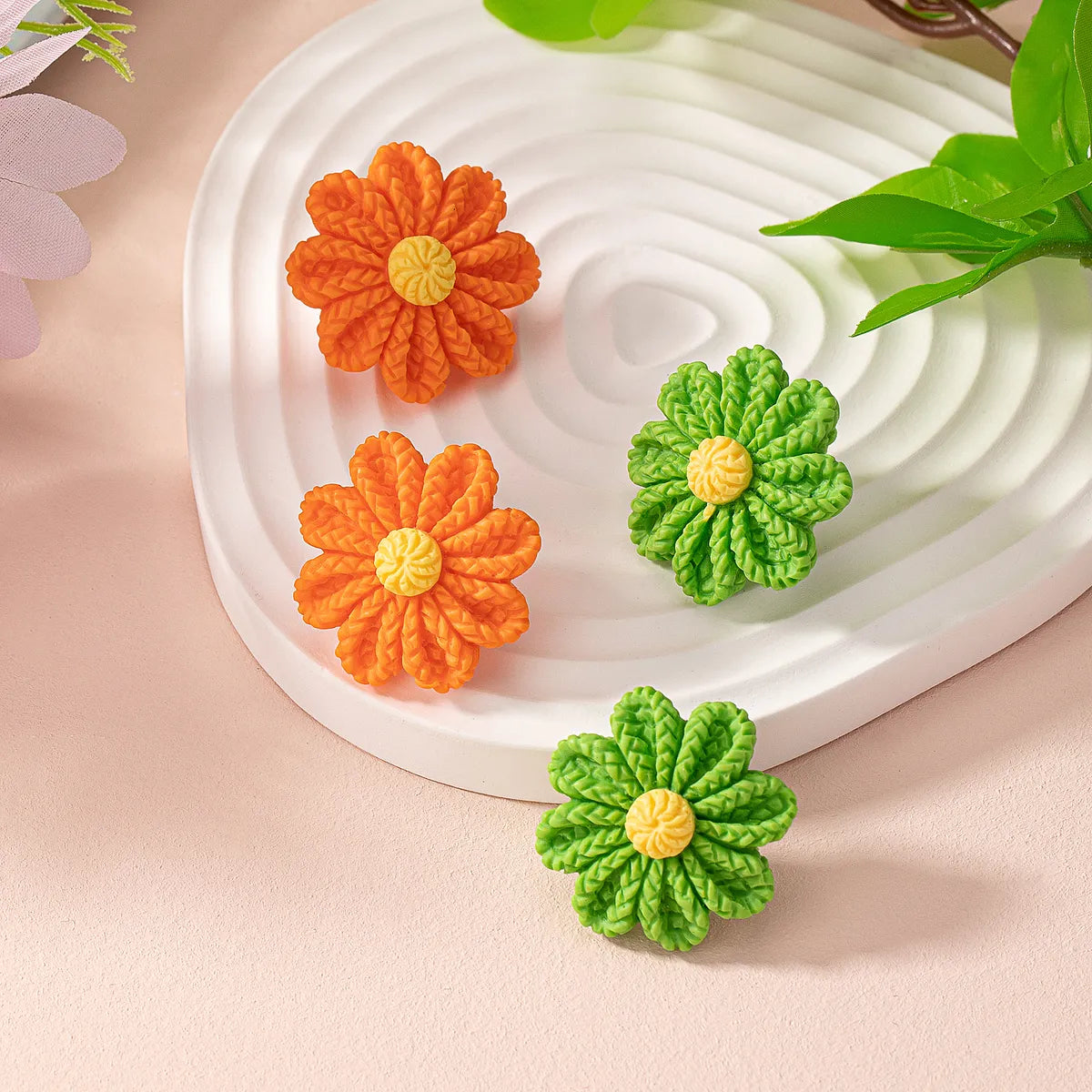 1 Pair Sweet Pastoral Flower Flowers Arylic Ear Studs