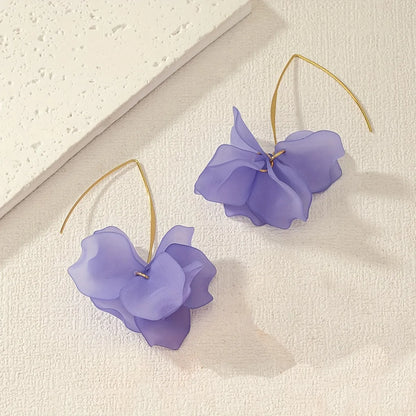 1 Pair Sweet Pastoral Petal Arylic Drop Earrings