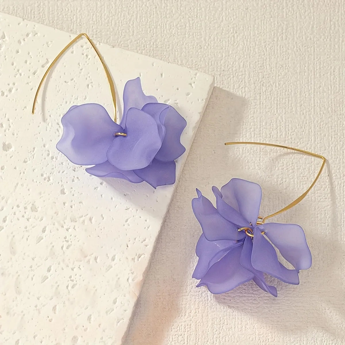 1 Pair Sweet Pastoral Petal Arylic Drop Earrings