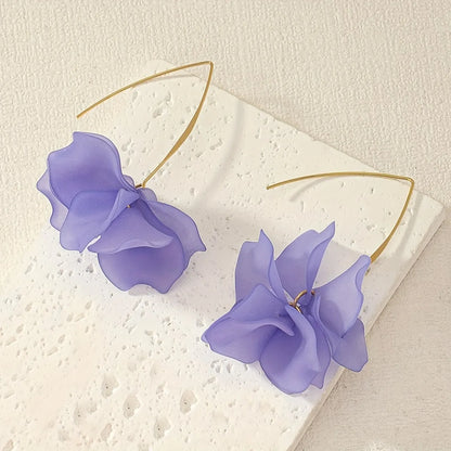 1 Pair Sweet Pastoral Petal Arylic Drop Earrings