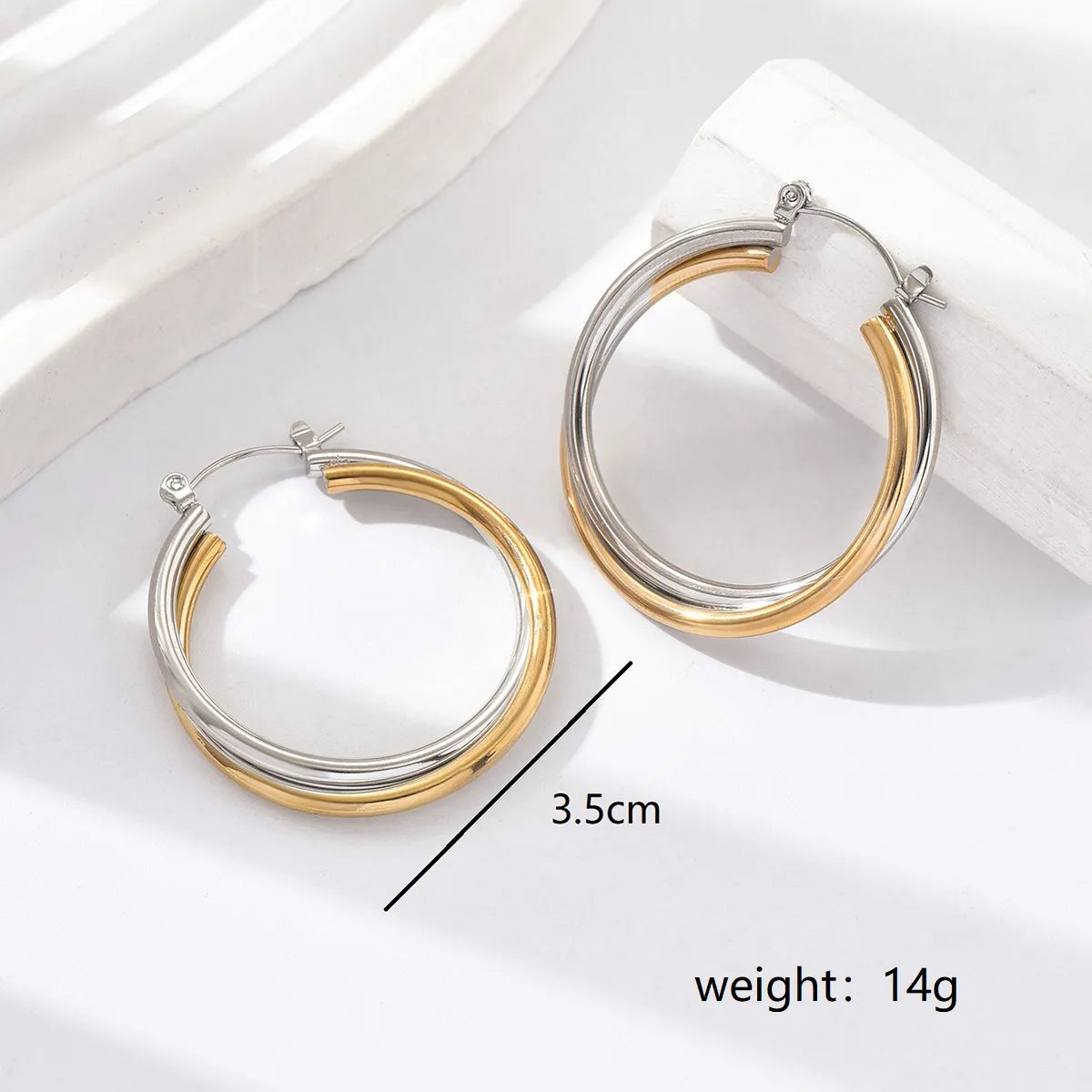 1 Pair Sweet Pastoral Simple Style Twist Stainless Steel Earrings