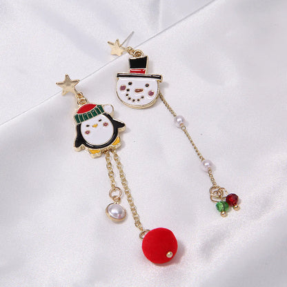 1 Pair Sweet Penguin Enamel Alloy Drop Earrings