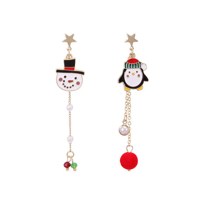 1 Pair Sweet Penguin Enamel Alloy Drop Earrings