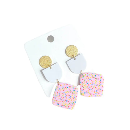 1 Pair Sweet Polka Dots Soft Clay Drop Earrings