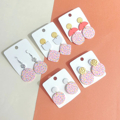 1 Pair Sweet Polka Dots Soft Clay Drop Earrings