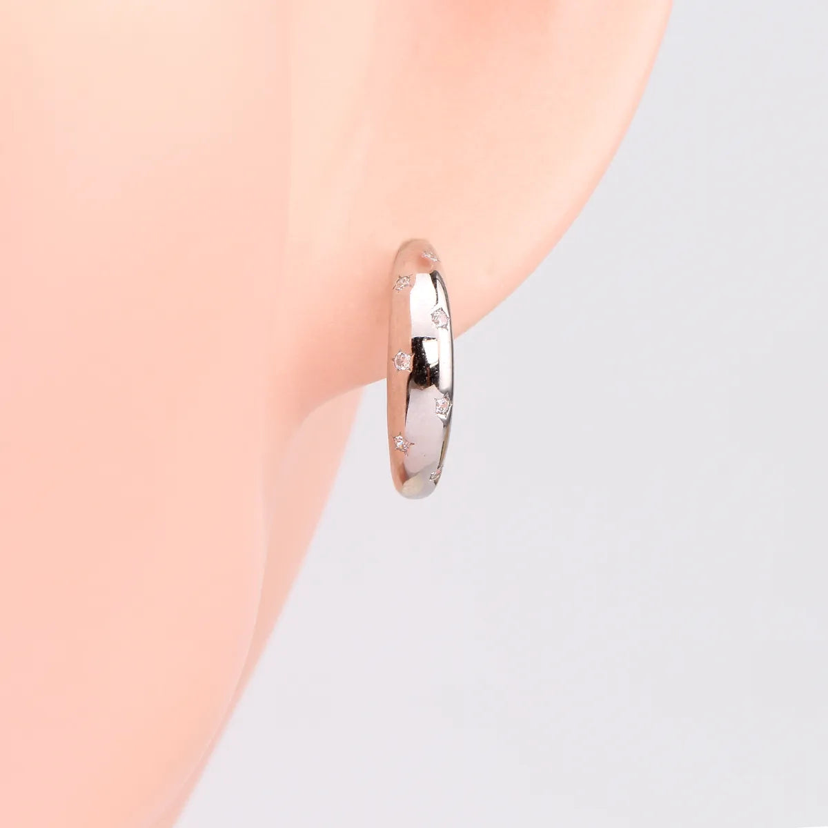 1 Pair Sweet Round Sterling Silver Earrings