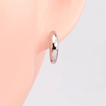 1 Pair Sweet Round Sterling Silver Earrings