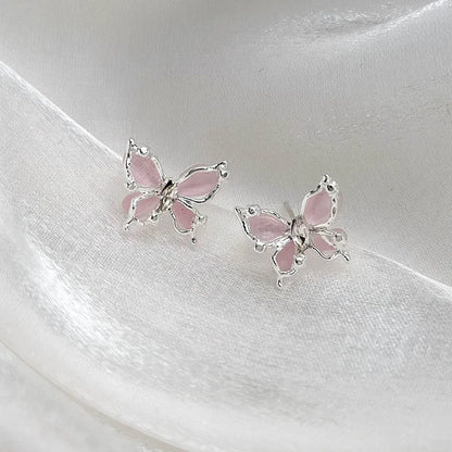 1 Pair Sweet Shiny Color Block Inlay Copper Zircon Ear Studs