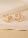 1 Pair Sweet Shiny Star Flower Bow Knot Plating Diamond Copper Zircon Gold Plated Ear Studs