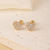 1 Pair Sweet Shiny Star Flower Bow Knot Plating Diamond Copper Zircon Gold Plated Ear Studs