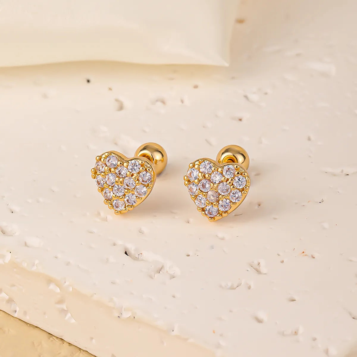 1 Pair Sweet Shiny Star Flower Bow Knot Plating Diamond Copper Zircon Gold Plated Ear Studs