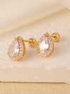 1 Pair Sweet Shiny Star Flower Bow Knot Plating Diamond Copper Zircon Gold Plated Ear Studs