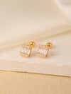 1 Pair Sweet Shiny Star Flower Bow Knot Plating Diamond Copper Zircon Gold Plated Ear Studs