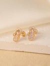 1 Pair Sweet Shiny Star Flower Bow Knot Plating Diamond Copper Zircon Gold Plated Ear Studs