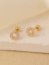 1 Pair Sweet Shiny Star Flower Bow Knot Plating Diamond Copper Zircon Gold Plated Ear Studs