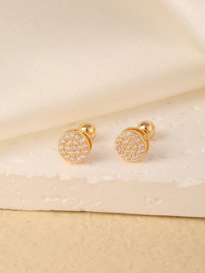 1 Pair Sweet Shiny Star Flower Bow Knot Plating Diamond Copper Zircon Gold Plated Ear Studs