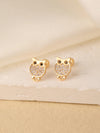 1 Pair Sweet Shiny Star Flower Bow Knot Plating Diamond Copper Zircon Gold Plated Ear Studs