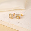 1 Pair Sweet Shiny Star Flower Bow Knot Plating Diamond Copper Zircon Gold Plated Ear Studs