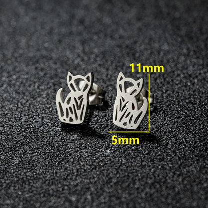 1 Pair Sweet Simple Style Animal Polishing 304 Stainless Steel 18K Gold Plated Ear Studs