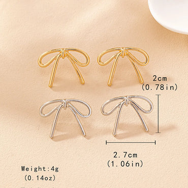 1 Pair Sweet Simple Style Artistic Bow Knot Alloy Zinc Ear Studs