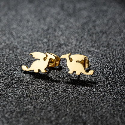 1 Pair Sweet Simple Style Artistic Heart Shape Butterfly Polishing 304 Stainless Steel 18K Gold Plated Ear Studs