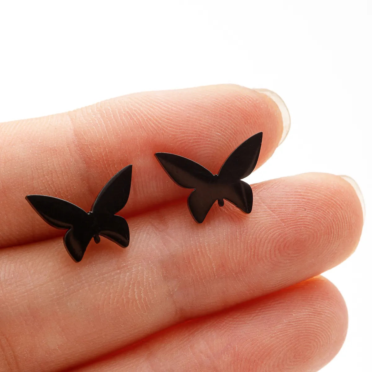 1 Pair Sweet Simple Style Artistic Heart Shape Butterfly Polishing 304 Stainless Steel 18K Gold Plated Ear Studs